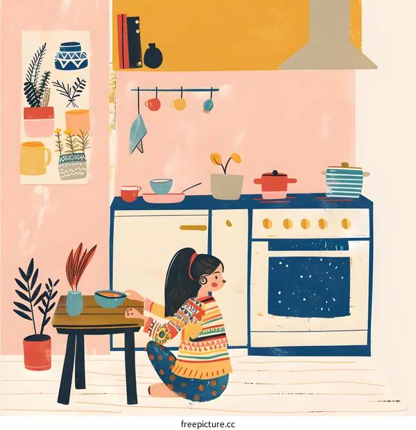 Woman in the Kitchen Cooking