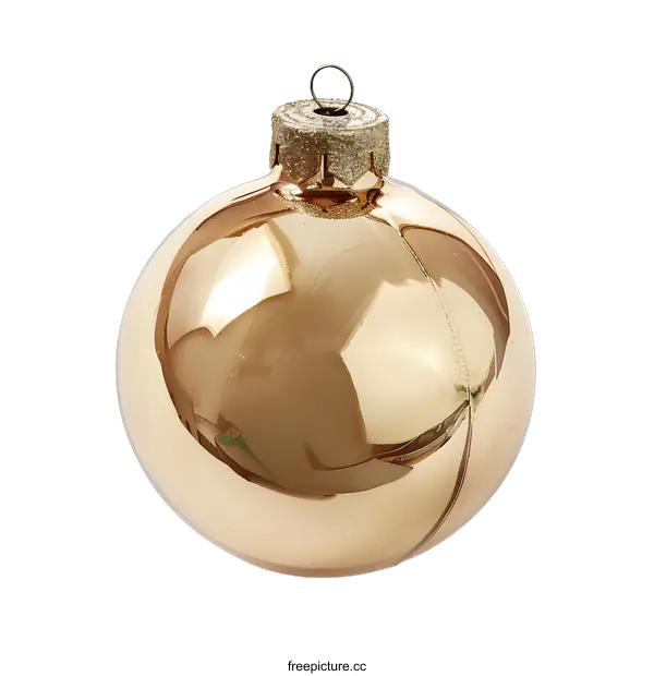 [Transparent Background PNG]Shiny Gold Christmas Ornament