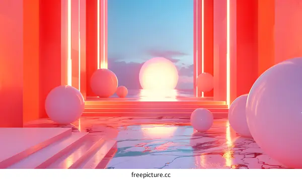 Pink Archway and Spheres