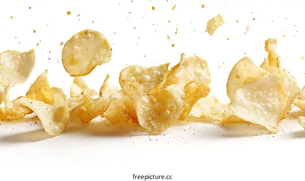 Crispy Potato Chips in Motion