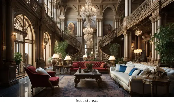 Ornate and Luxurious Lobby Interior