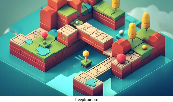 3D Abstract Low Poly Landscape