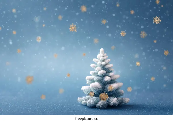Winter Christmas Tree Snowy Background