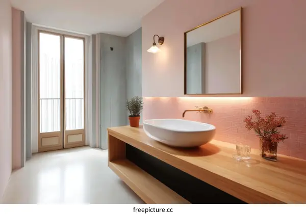 Modern Pink Bathroom Interior Design