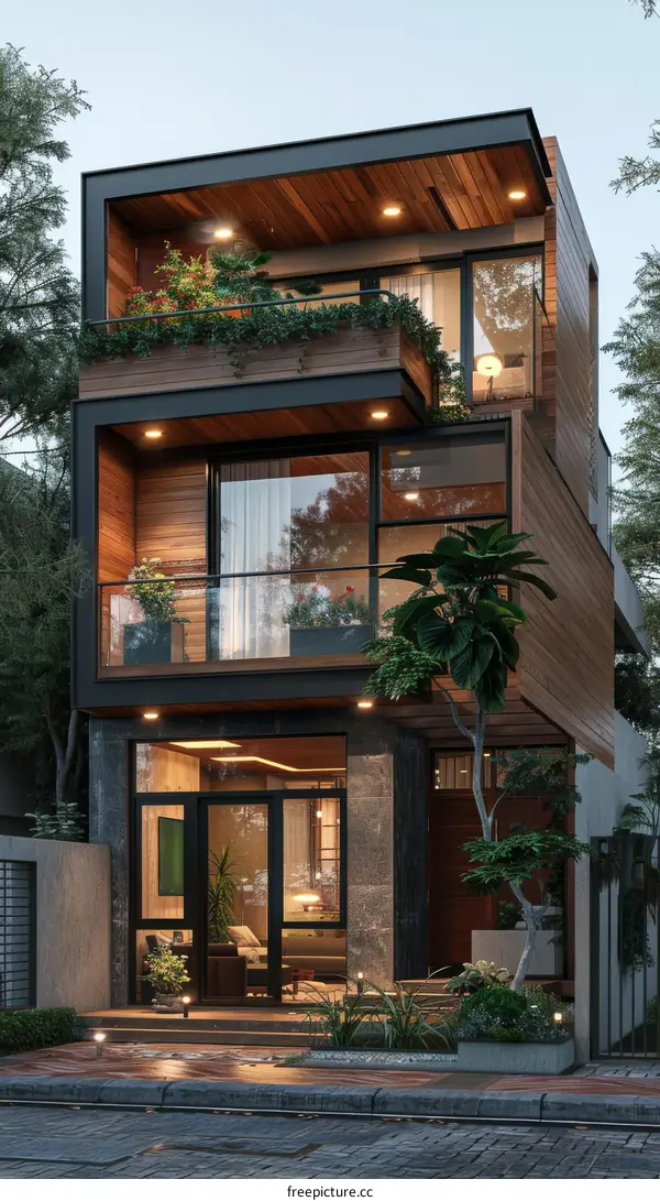 Modern Minimalist Townhouse Exterior Design