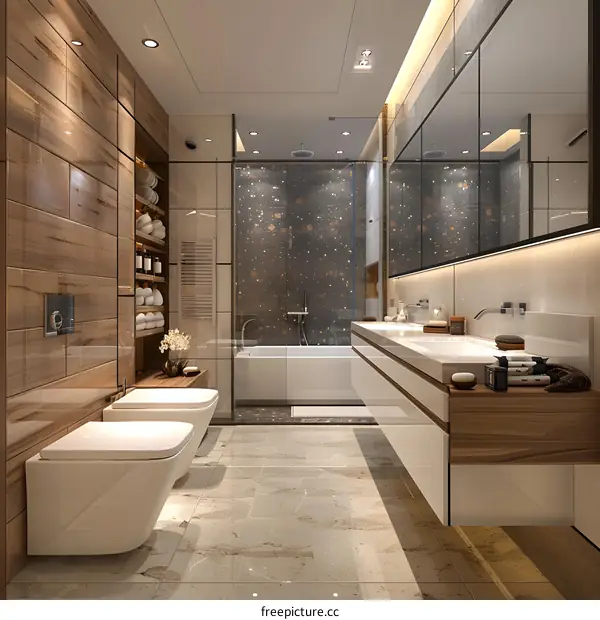 Modern and minimalist bathroom