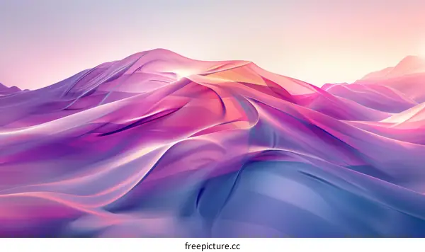 Colorful Abstract Mountain Landscape with Smooth Gradient Hues