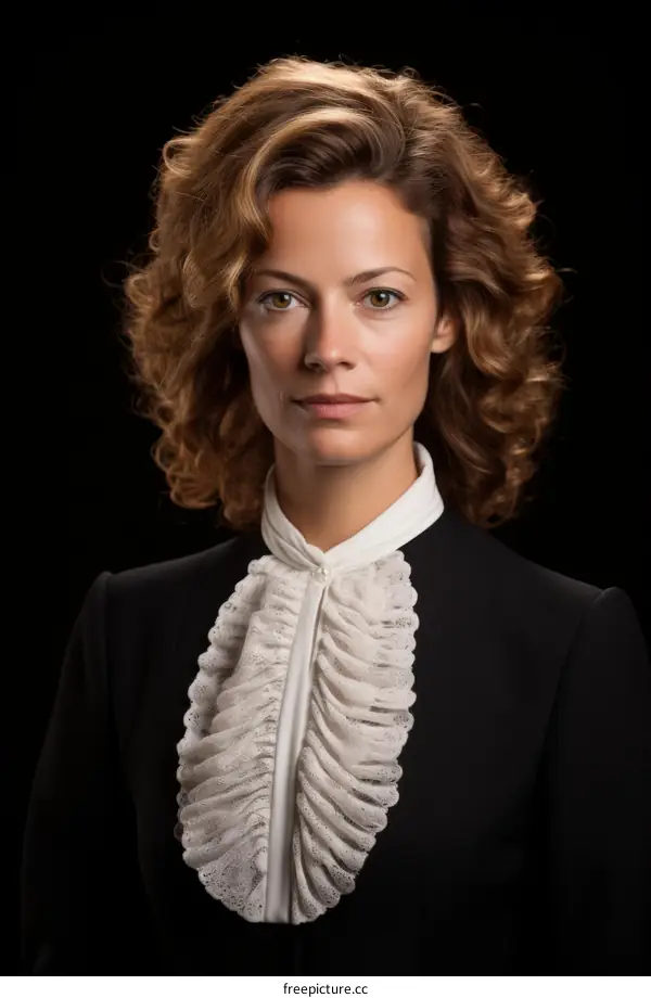 portrait of a beautiful young woman with curly hair