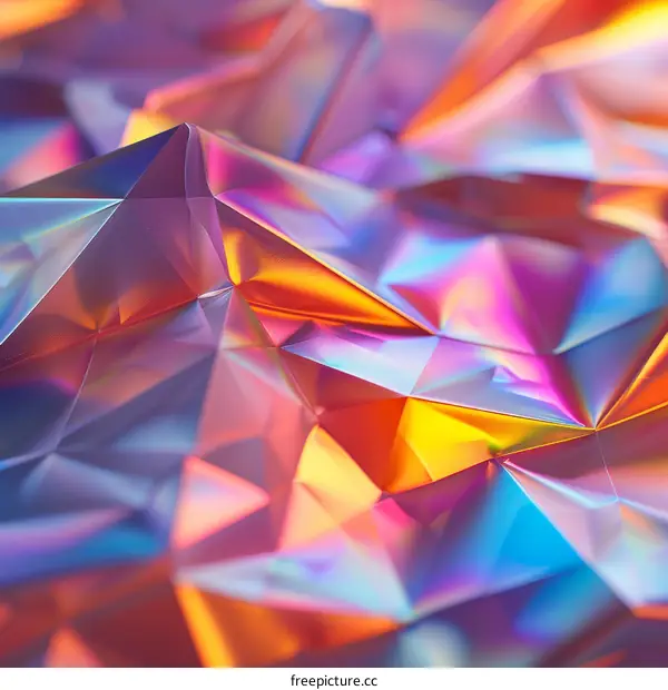 Colorful 3D rendering of a crystal structure