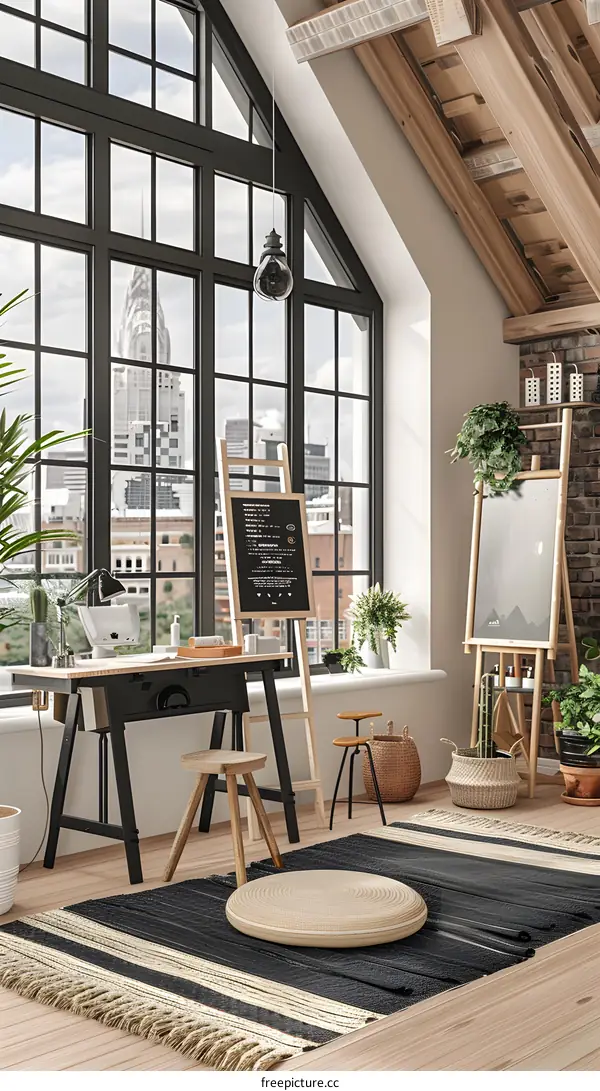 Modern Minimalist Home Office with a View