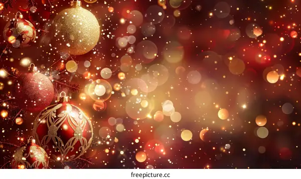 Sparkling Christmas Decorations with Red and Gold