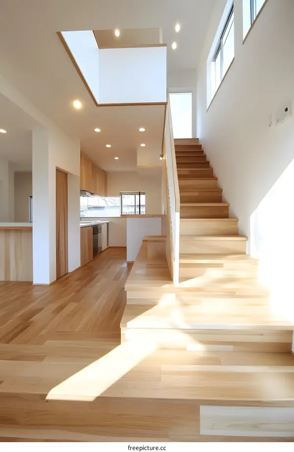Modern Staircase in a Minimalist Home
