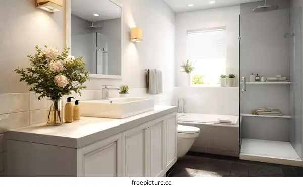 Modern Stylish White Bathroom Interior Design