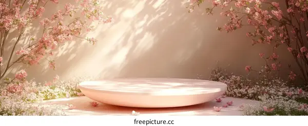 Pastel Pink Cherry Blossom Display Background