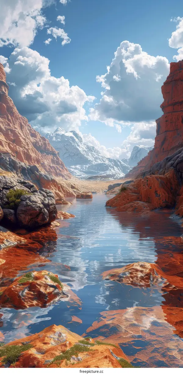 Majestic Mountain Canyon with River