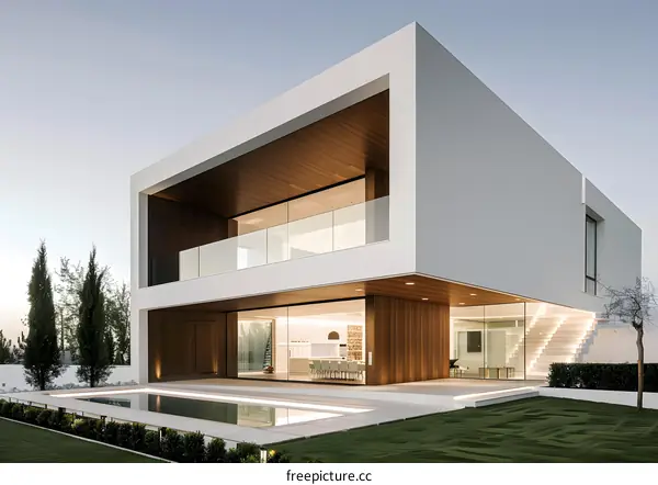 Modern Minimalist Home Exterior Design With Pool