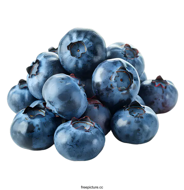 [Transparent Background PNG]Fresh blueberries on a white background