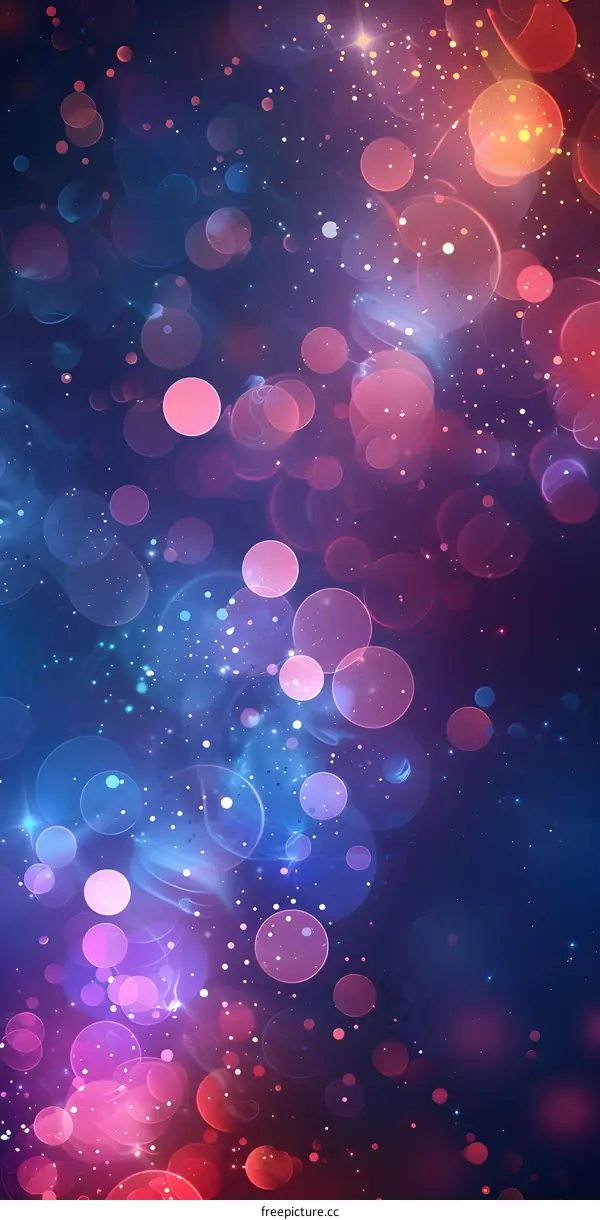 Colorful bubbles on dark blue background