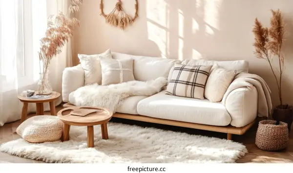 Modern Boho Living Room with Natural Elements