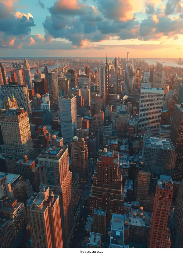 New York City Skyline at Sunset