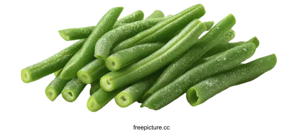 [Transparent Background PNG]Frozen Green Beans Close Up