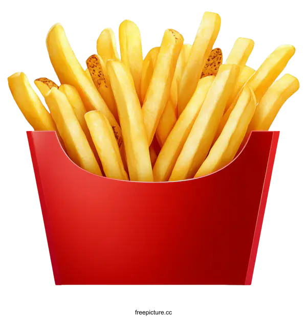 [Transparent Background PNG]Delicious French Fries in a Red Box