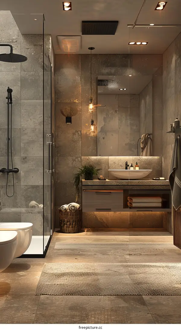 Modern Industrial Bathroom Design Interior