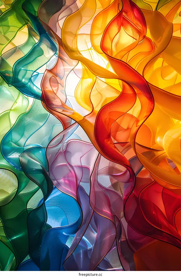 Colorful abstract glass art