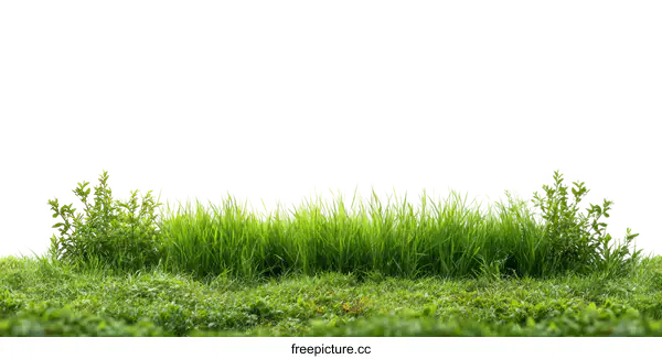 [Transparent Background PNG]Fresh Green Grass and Plants Isolated Background