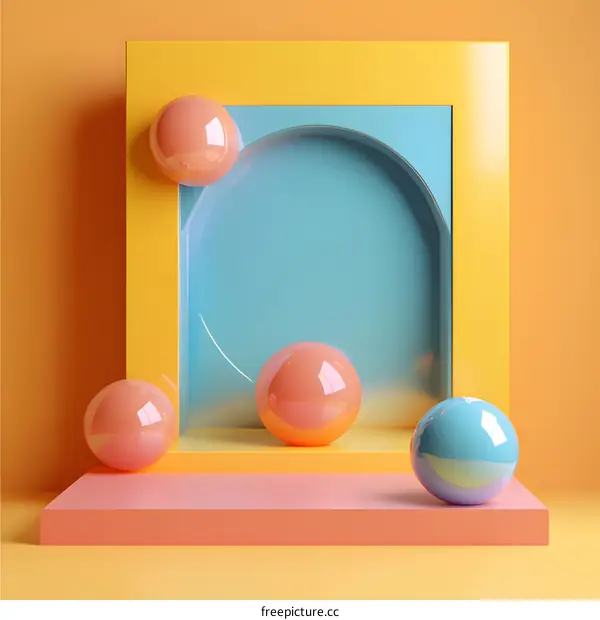 Abstract Colorful 3D Shapes and Geometric Design