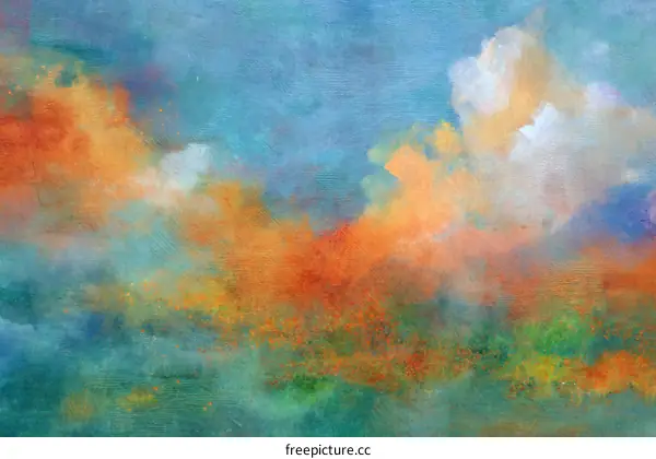 Abstract Colorful Sky Landscape Painting