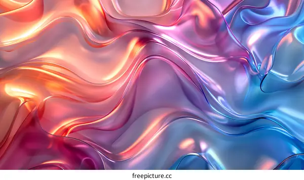 Colorful abstract background. Holographic surface. 3D rendering.