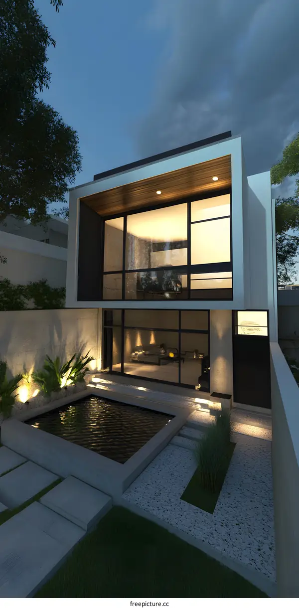 Modern House with Pool and Landscaping Design