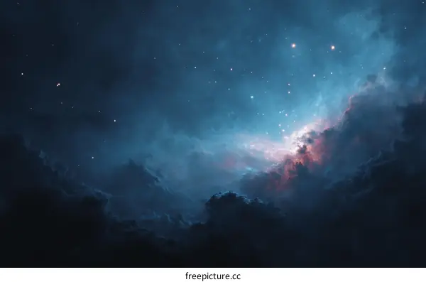 Cosmic Nebulae Starry Night Sky