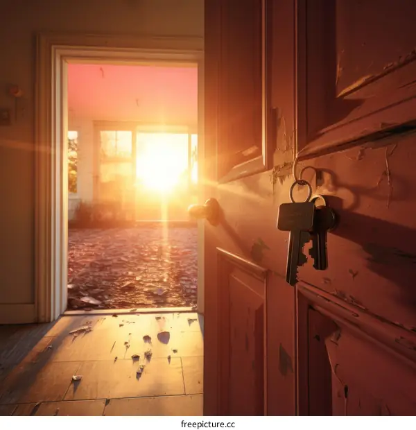 Sunlight Shining into a Derelict House