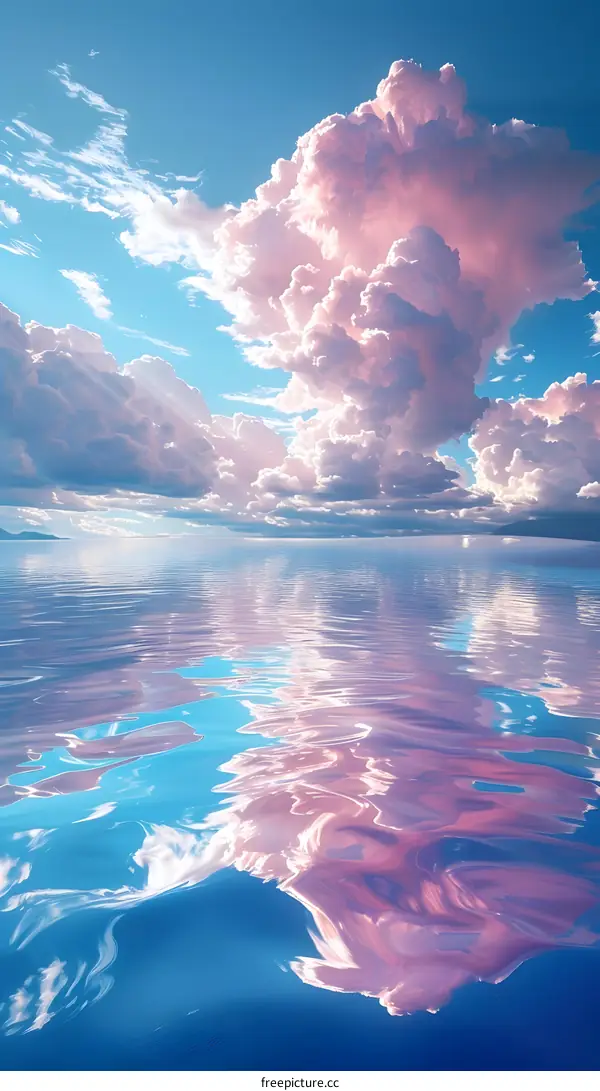 A Pink Sky Over the Lake