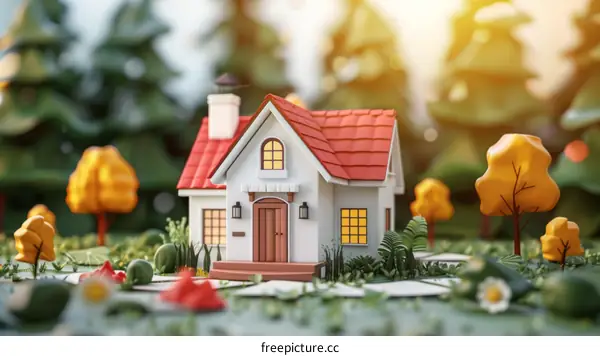 Small cozy house in the middle of the forest