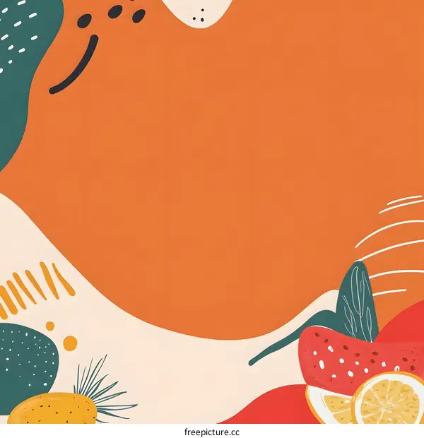 Abstract Summer Fruit Background Illustration