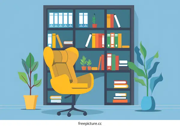 Modern Yellow Chair in a Home Office