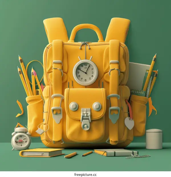 A backpack with school supplies