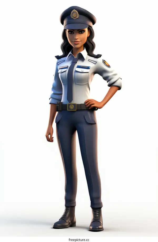 Policewoman Standing with Hand on Hip