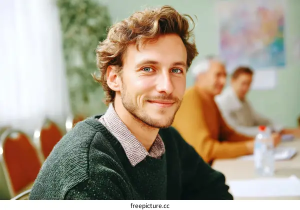 Friendly Caucasian Male in Casual Setting