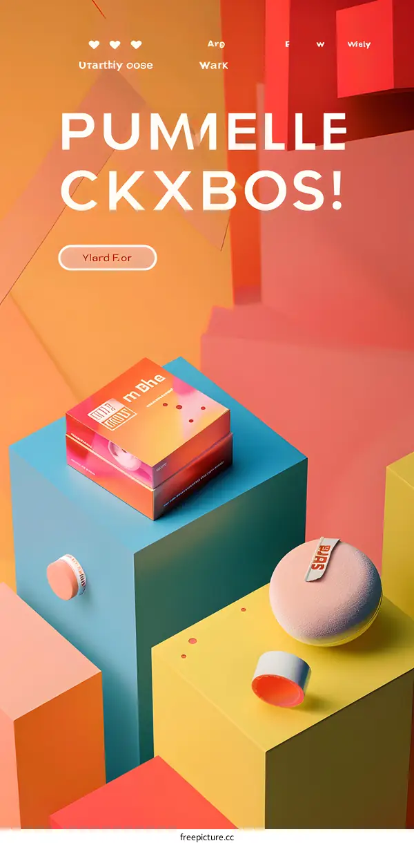 Abstract Colorful Geometric Shapes With Makeup Products