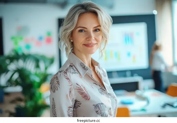 Business Woman Portrait in Modern Office