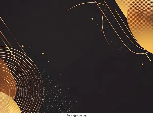 Abstract Black and Gold Background with Geometric Shapes