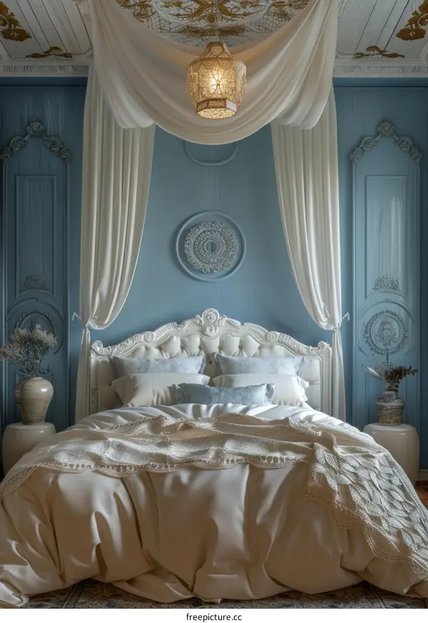 Elegant Luxurious Bedroom with Soft Drapes