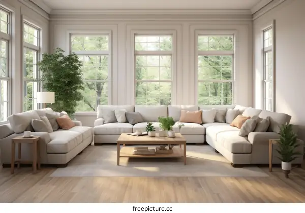 Bright and Airy Living Room With Large Windows