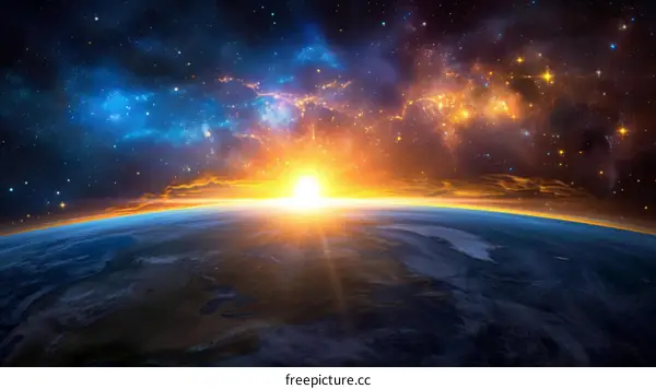 sunrise from outer space