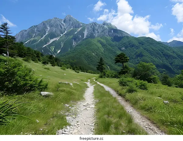 mountain path in the valley of Kamikochi
