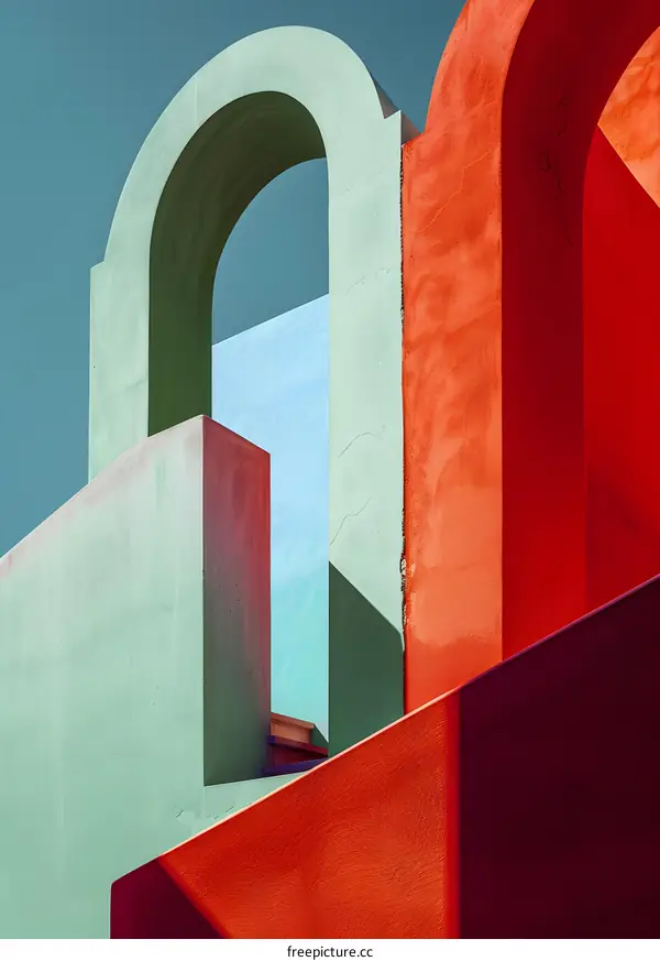 Abstract Architecture with Arched Windows